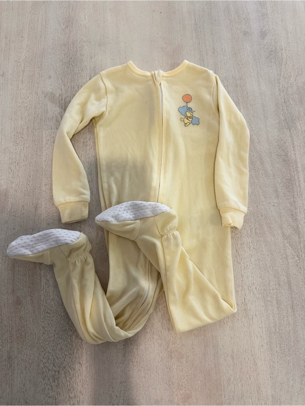 2-Disney Baby Winnie the Pooh Footed Pajamas Sleeper Yellow 18M Unisex